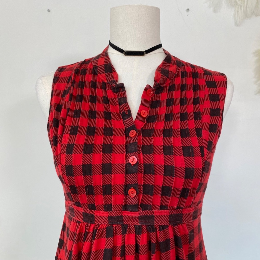 Charlotte Russe Womens Y2K Babydoll Top Size M Tie Back Mall Goth Grunge Plaid - Picture 2 of 9